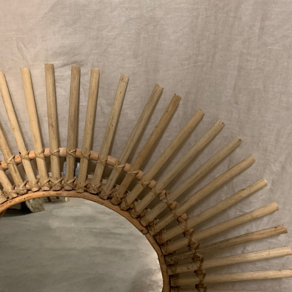 bamboe spiegel - 65 cm diameter – Gratis bezorgd, TTM Wonen, Meubels – (Perzische) Tapijten en Woonaccessoires, Taag 63, 2491 CS, Den Haag (Forepark)