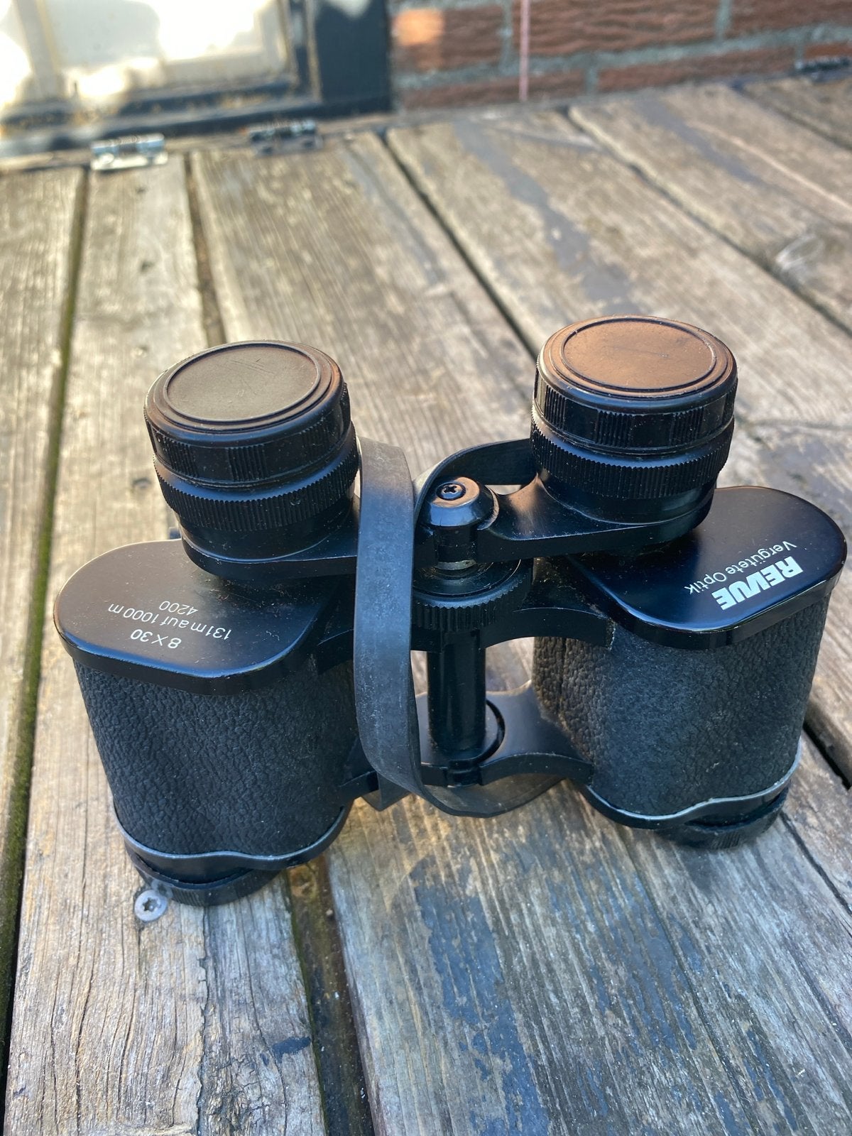 Revue 8x30 Verrekijker met Tas - Vintage Optiek, Gebruikt, 8 tot 12x, Met hoes of tas, Porro (met knik)