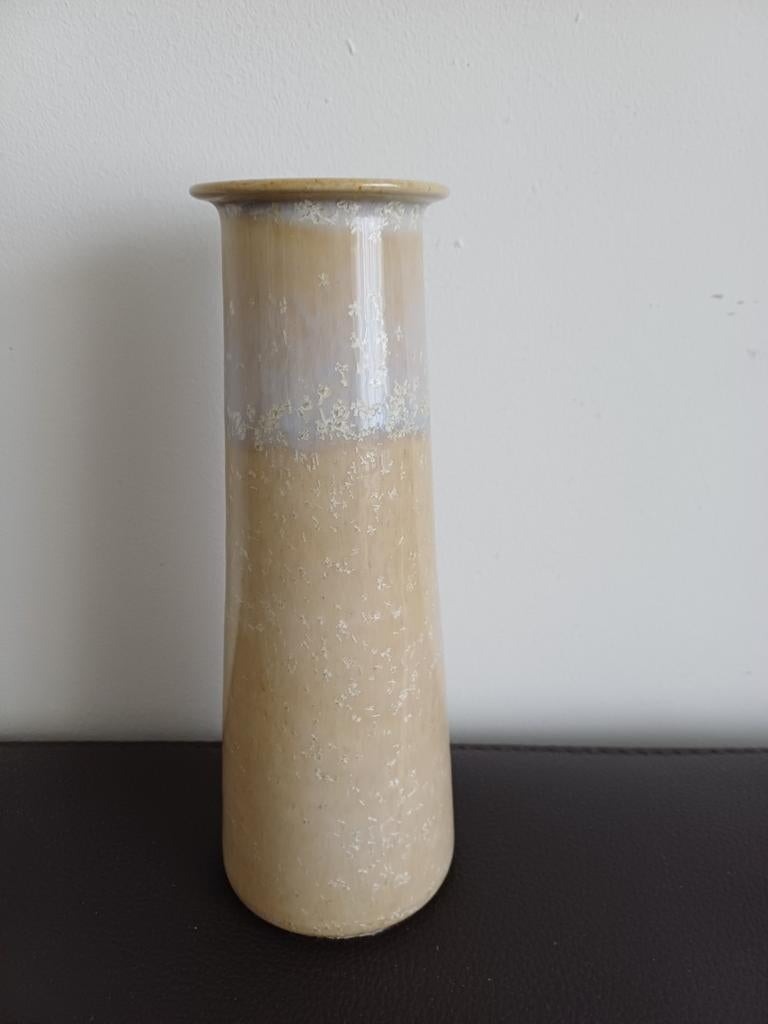 Zaalberg Aardewerk Vaas met Kristal Glazuur - Beige, Antiek en Kunst, Antiek | Vazen, Ophalen of Verzenden