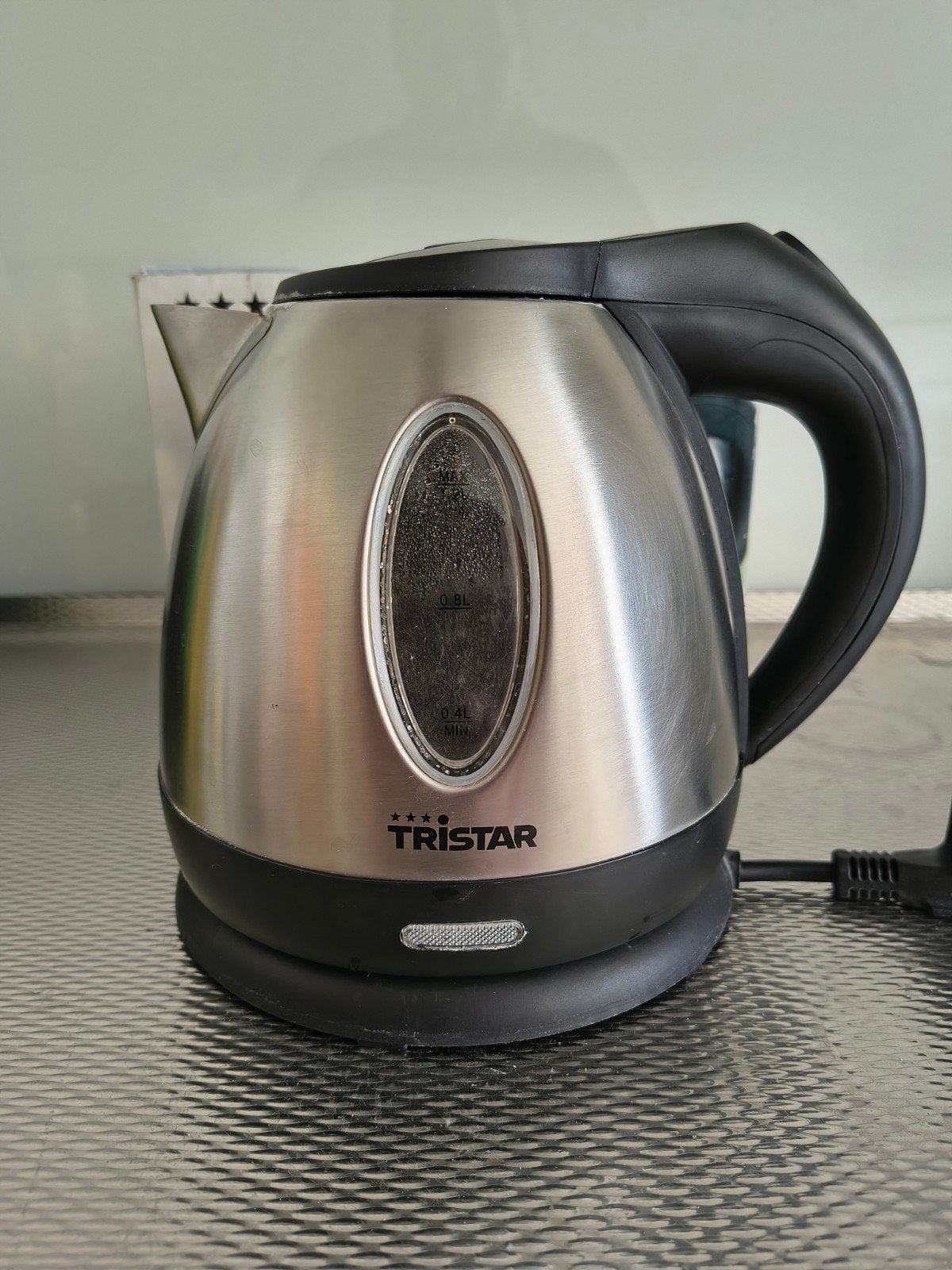 Tristar WK-1325 waterkoker 1,2L – 850W, 1 tot 2 liter, Ophalen of Verzenden, Gebruikt, Rvs