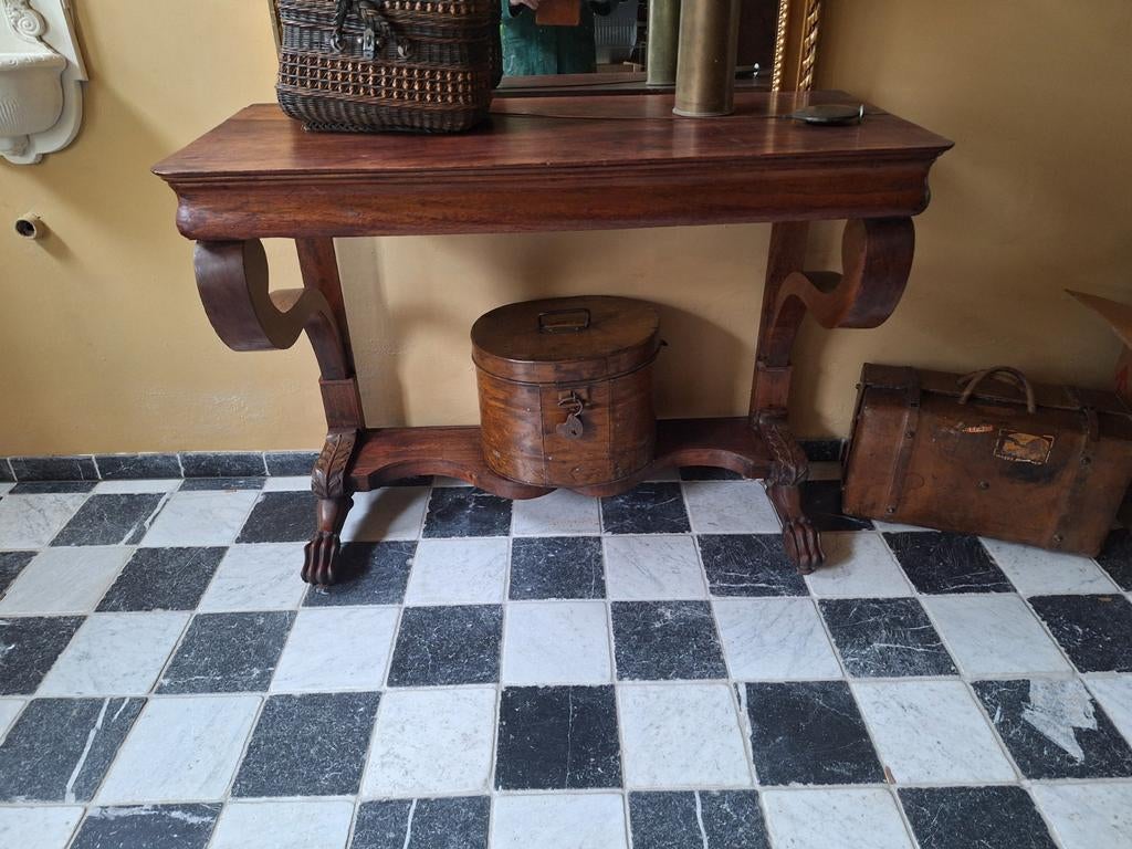 Antieke Trumeau Console Tafel - Klassiek Houtsnijwerk, Ophalen of Verzenden