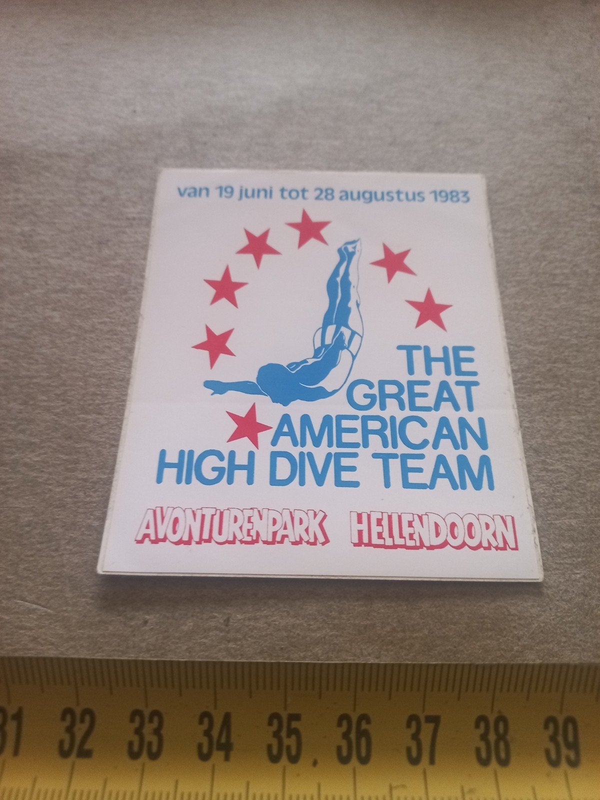 Sticker The Great American High Dive Team Hellendoorn, Verzamelen, Ophalen of Verzenden, Gebruikt, Overige typen