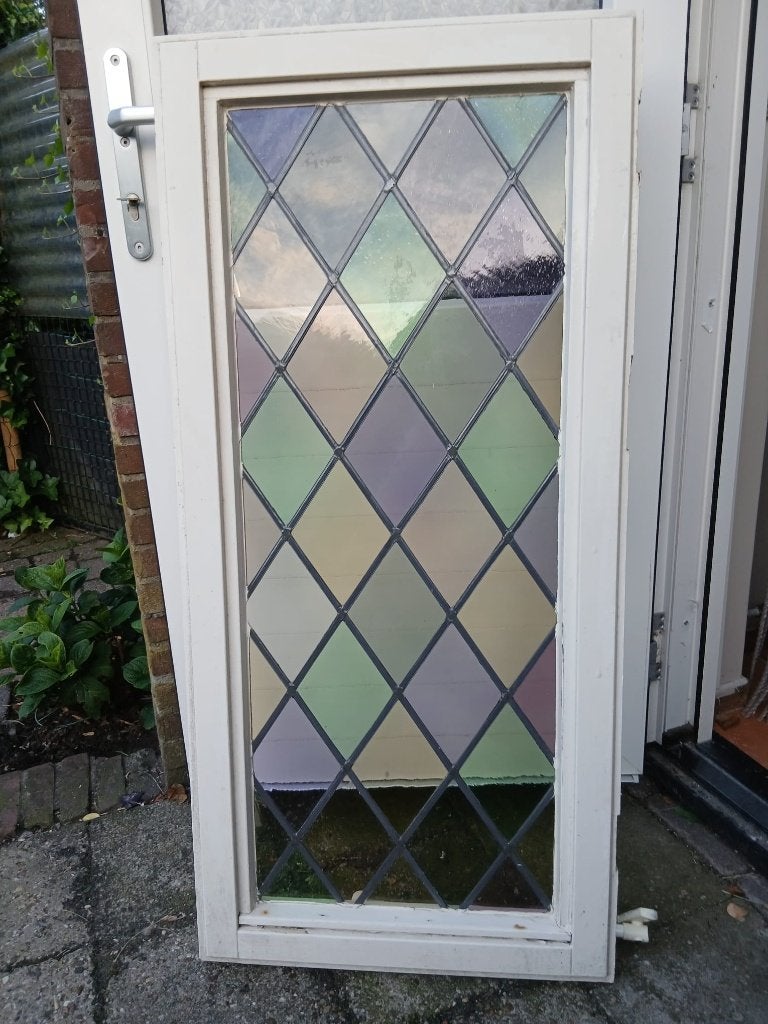 Vintage Glas in Lood Raam, Ophalen, Gebruikt