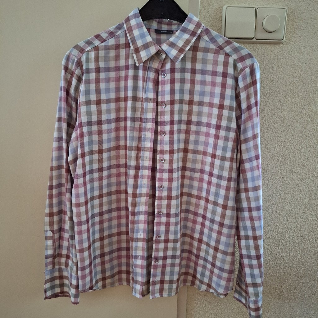 Eterna geruite blouse Maat 38/40 (M), Maat 38/40 (M), Meerkleurig, Ophalen of Verzenden, Zo goed als nieuw