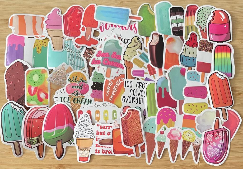 Ijsjes ijs, zomer stickers, Hobby en Vrije tijd, Stickers en Plaatjes, Verzenden, Nieuw, Meerdere stickers