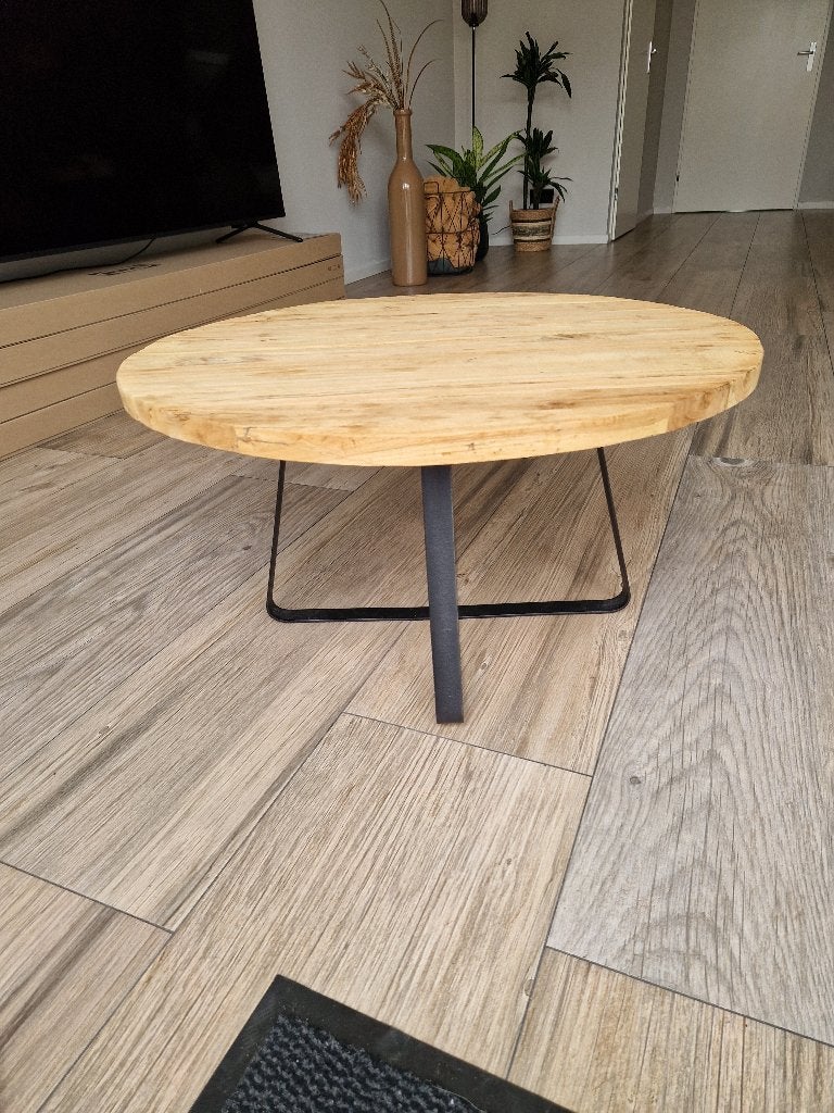 Tafeltje, Huis en Inrichting, Tafels | Bijzettafels, Minder dan 55 cm, Rond, Zo goed als nieuw, Hout