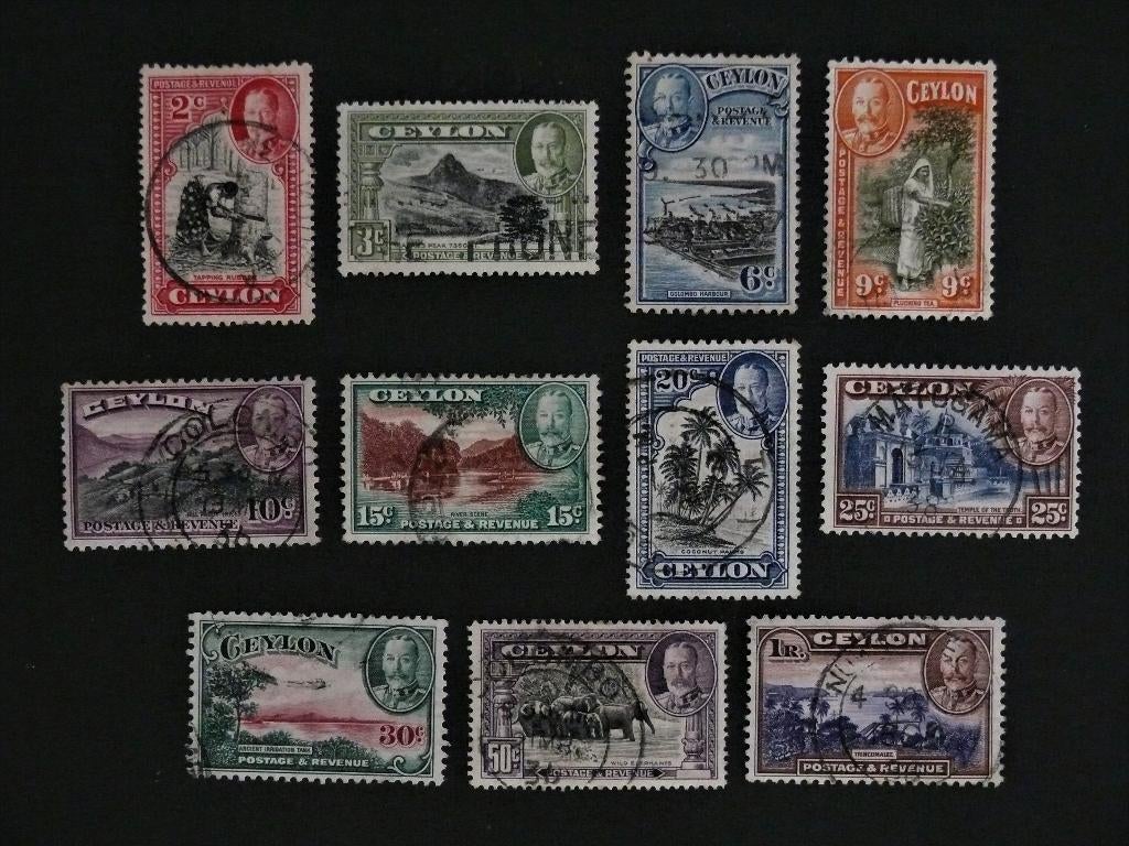 Engelse Koloniën / Ceylon 1935 Frankeerserie, Verzenden, Gestempeld, Oost-Azië