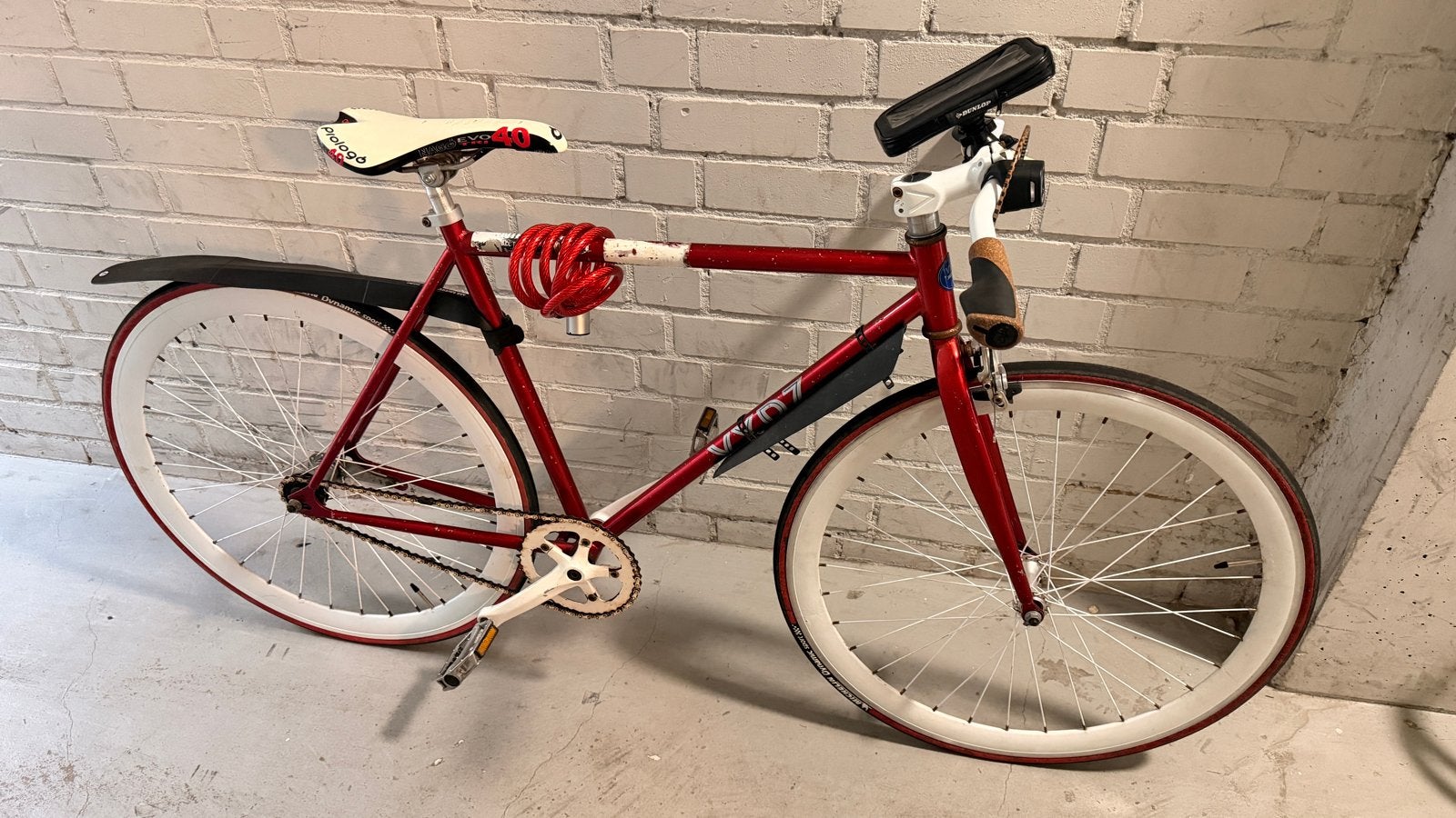 Vydz Fixie Fiets - Rood met Witte Velgen, Fietsen en Brommers, Overige merken, Gebruikt, Velgrem, Ophalen of Verzenden