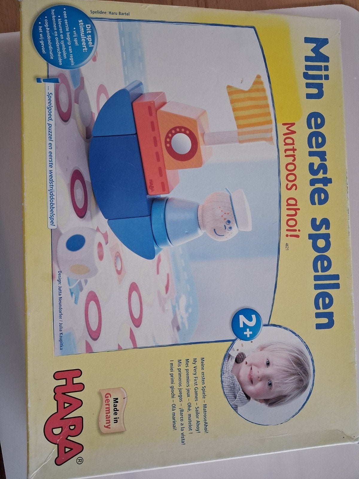 HABA Mijn Eerste Spellen - Matroos Ahoi! (2+) houten schip, Ophalen of Verzenden, Zo goed als nieuw, Overige typen