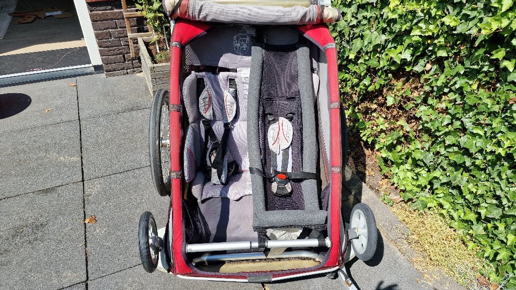 Thule Chariot CX Double Multi-sport wagen/fietskar 2 kind, Ophalen, Gebruikt, Opvouwbaar, 40 tot 60 kg