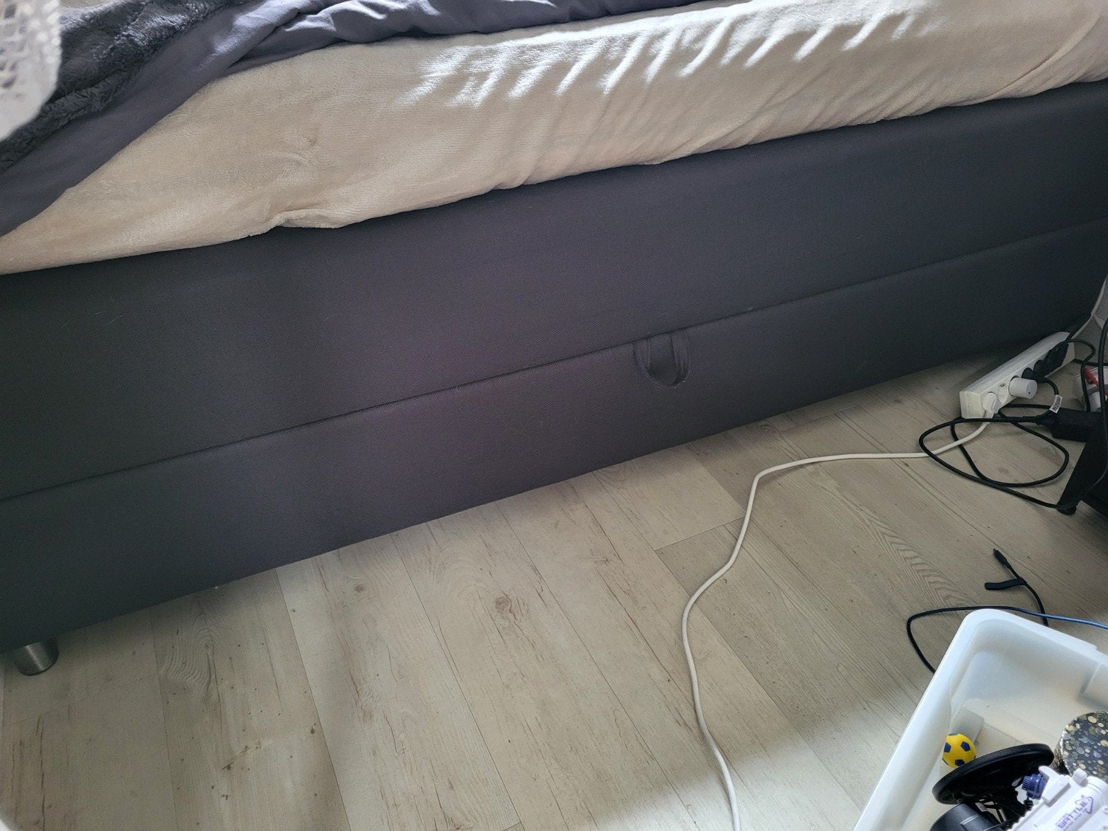 1 persoons boxspring met opbergruimte 90 x 200 cm, Ophalen, Modern en functioneel, Tweepersoons, 140 cm