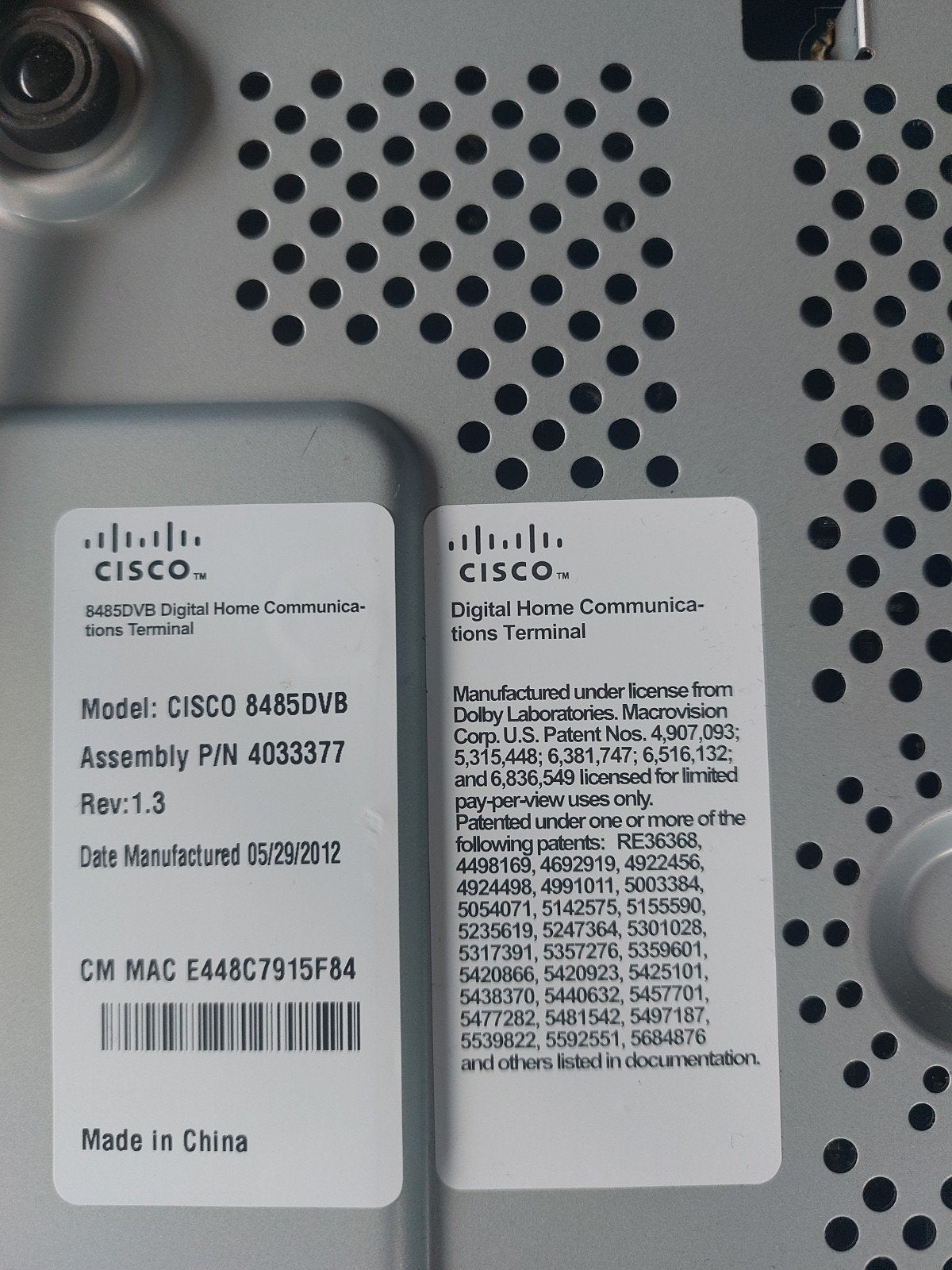 Ziggo Cisco 8485DVB Digitale Decoder/Harddiskrecorder, Audio, Tv en Foto, Decoders en Harddiskrecorders, Gebruikt, Harddiskrecorder