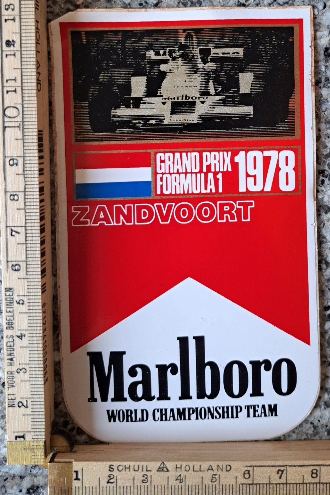 Vintage sticker Marlboro grand prix formule 1 Zandvoort 1978, Verzamelen, Stickers, Ophalen of Verzenden, Zo goed als nieuw