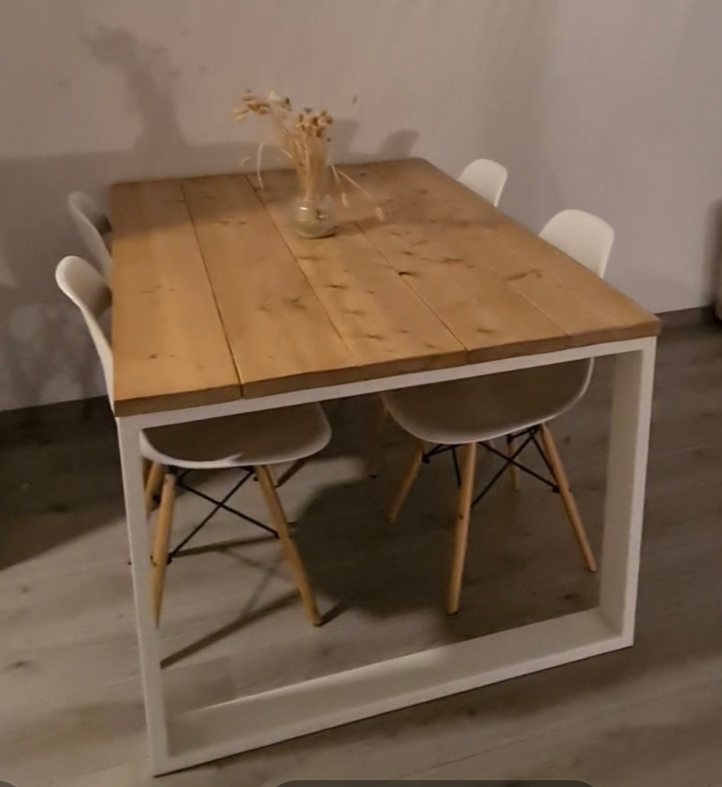 eettafel plus 4 stoelen, Huis en Inrichting, Tafels | Eettafels, Ophalen, Rechthoekig, 50 tot 100 cm