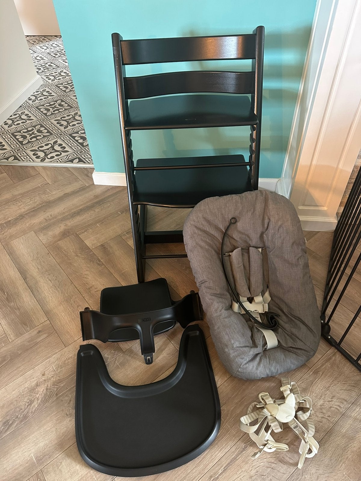 Stokke Tripp Trapp complete set! Zwart, Ophalen, Zo goed als nieuw, Meegroeistoel