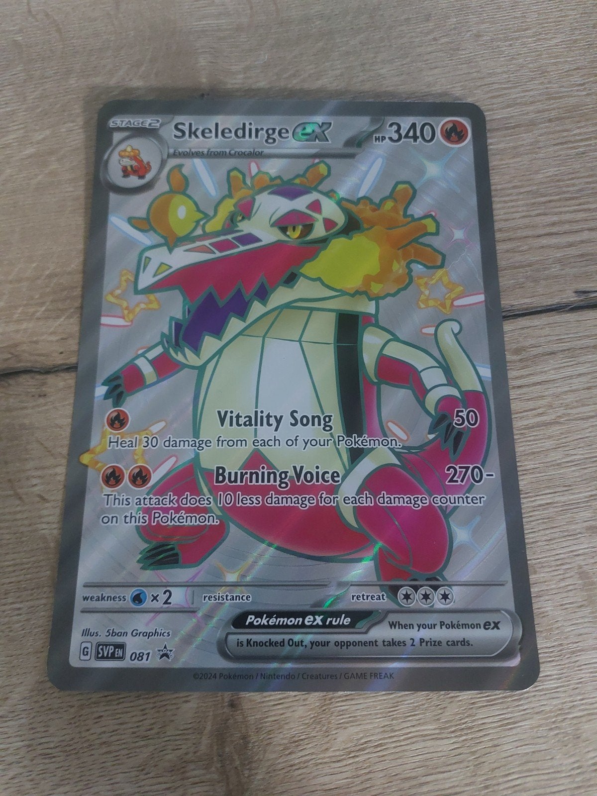 Skeledirge ex 081/091 Pokémon jumbo kaart Scarlet & Violet, Ophalen of Verzenden, Zo goed als nieuw, Losse kaart