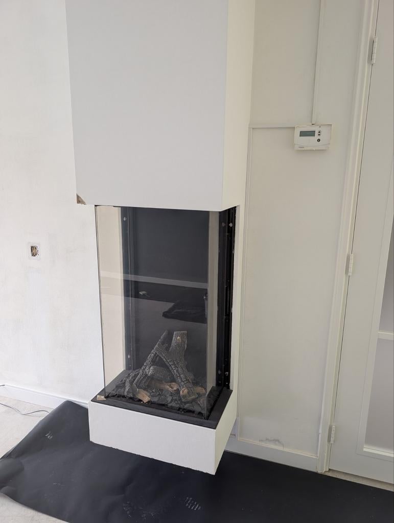 Moderne Gashaard met Afstandsbediening - Inbouwmodel, Ophalen, Gebruikt, Inbouwhaard, Gashaard