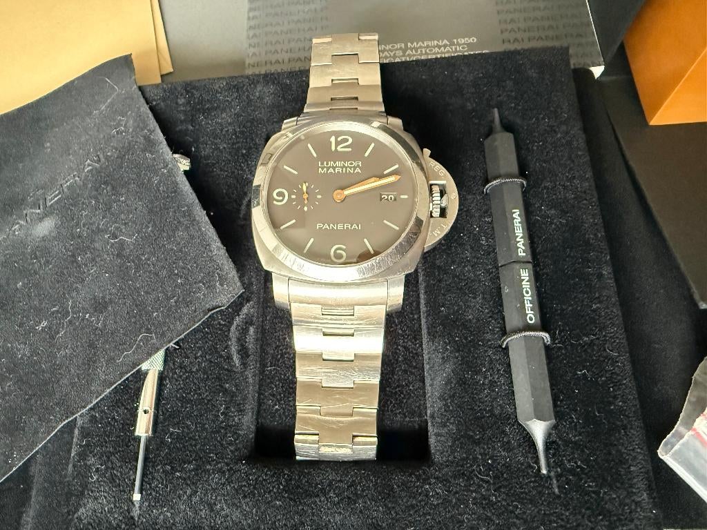 100% originele Panerai PAM00352 titanium 44mm 3dgn automaat, Overige merken, Overige materialen, Gebruikt, Polshorloge