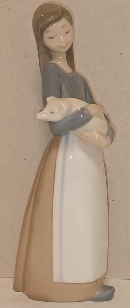 Lladró Porseleinen Beeldje  Meisje met Big Vintage, Ophalen, Zo goed als nieuw, Mens