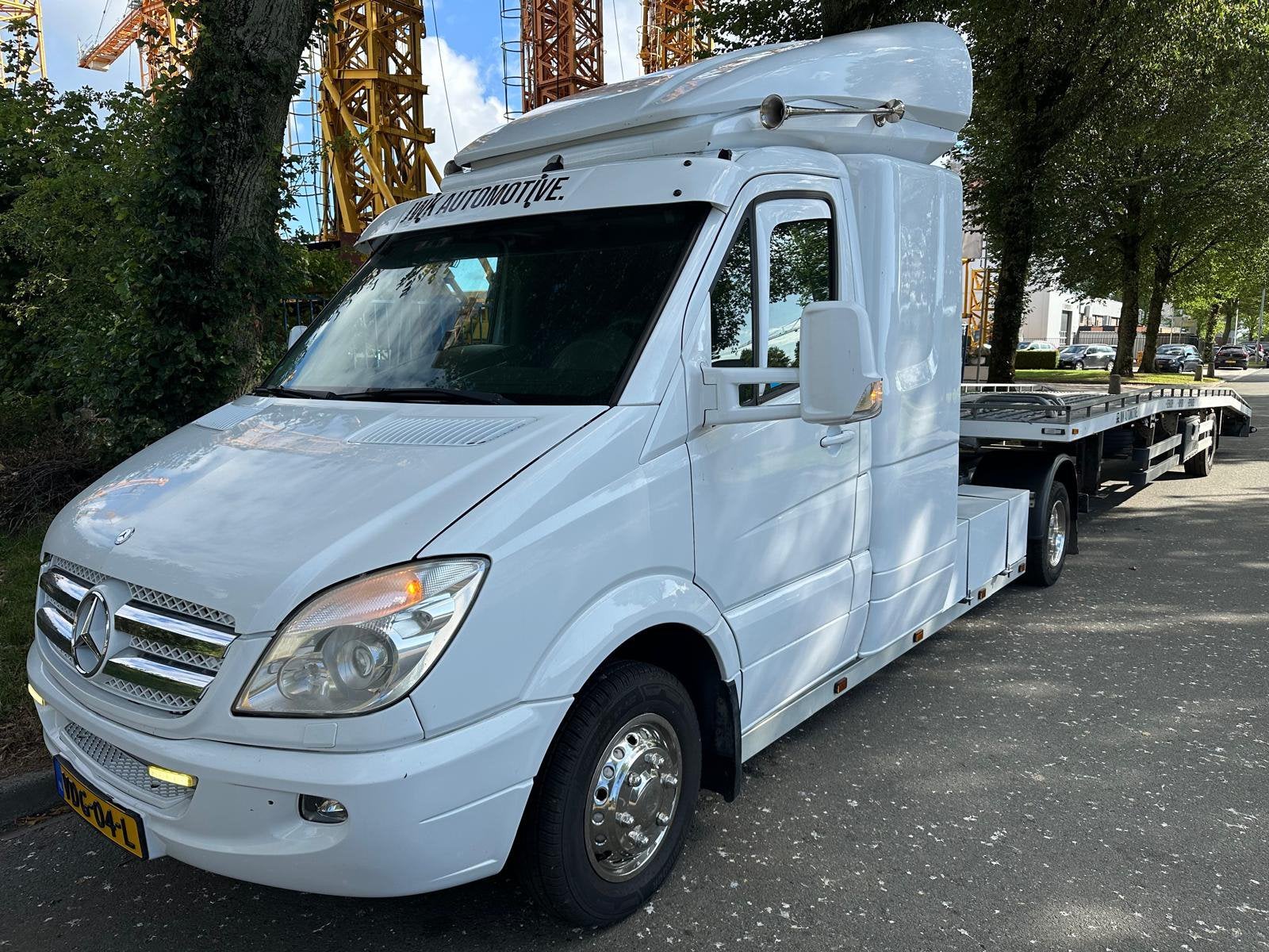 Mercedes-Benz sprinter BE oprijwagen incl trailer! Slaapcab, Auto's, 13 km/l, Zwart, 190 pk, Mercedes-Benz