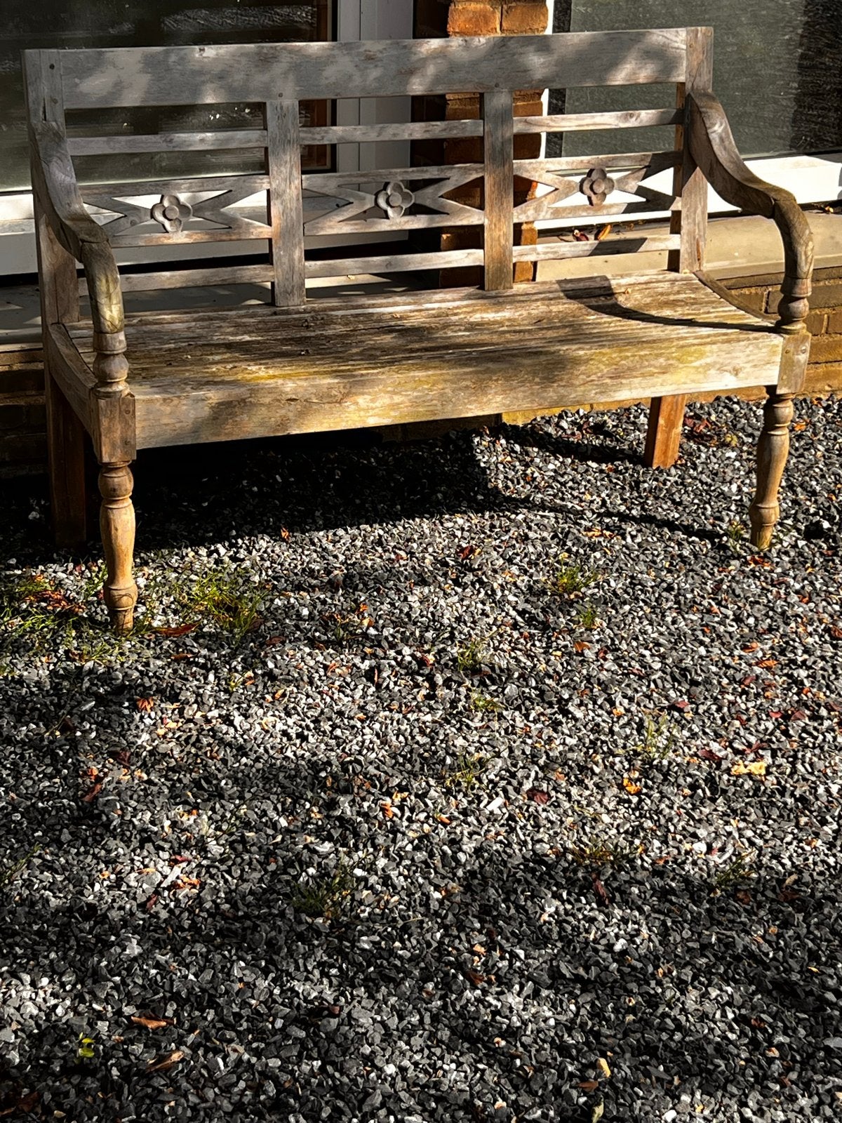Robuuste houten tuinbank 120cm - Vintage look, Tuin en Terras, Ophalen, Gebruikt, Hout