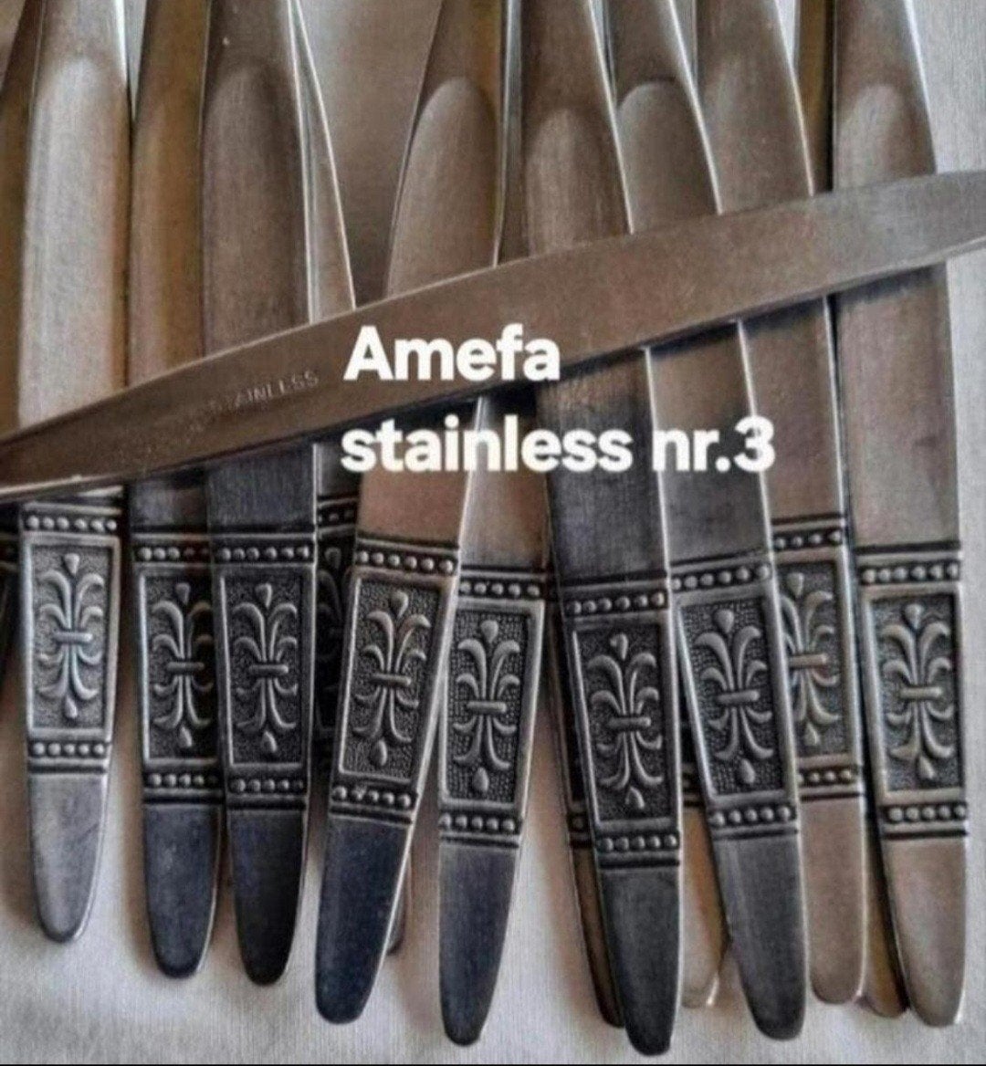 Amefa RVS Bestek Franse Lelies - Diverse Delen, Antiek en Kunst, Ophalen of Verzenden