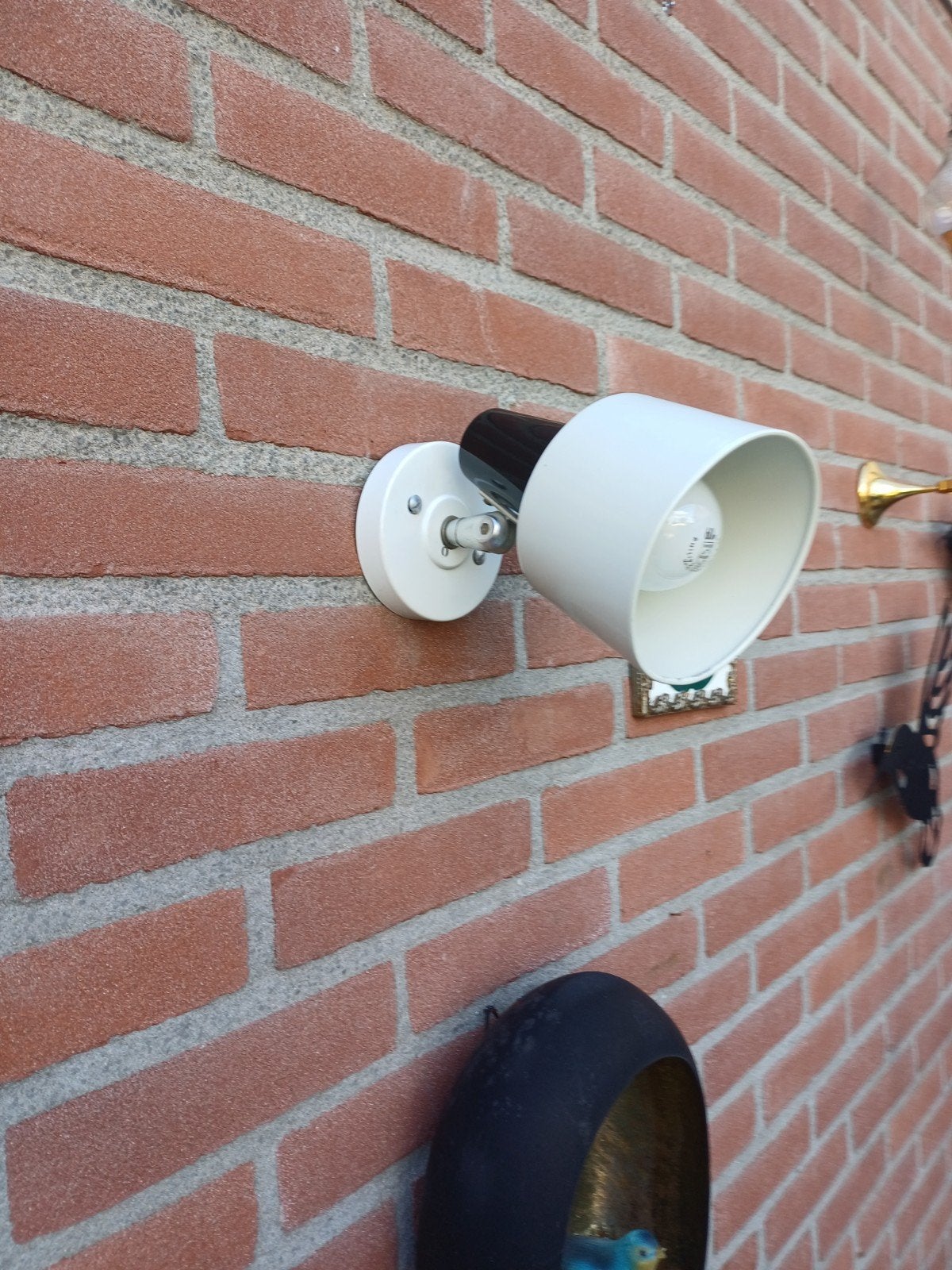 2x  Philips retro wandspotjes zwart.wit jaren 50, Ophalen of Verzenden