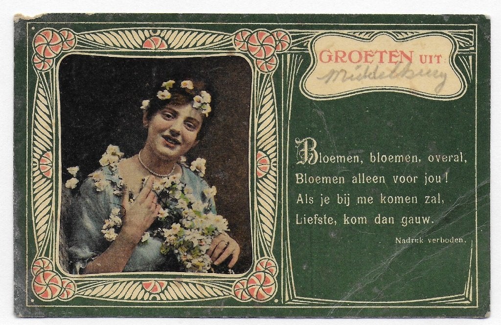 Groeten Uit Middelburg Oude Ansichtkaart ( B4133 ) gelopen, Ophalen of Verzenden, 1940 tot 1960, Gelopen, Zeeland