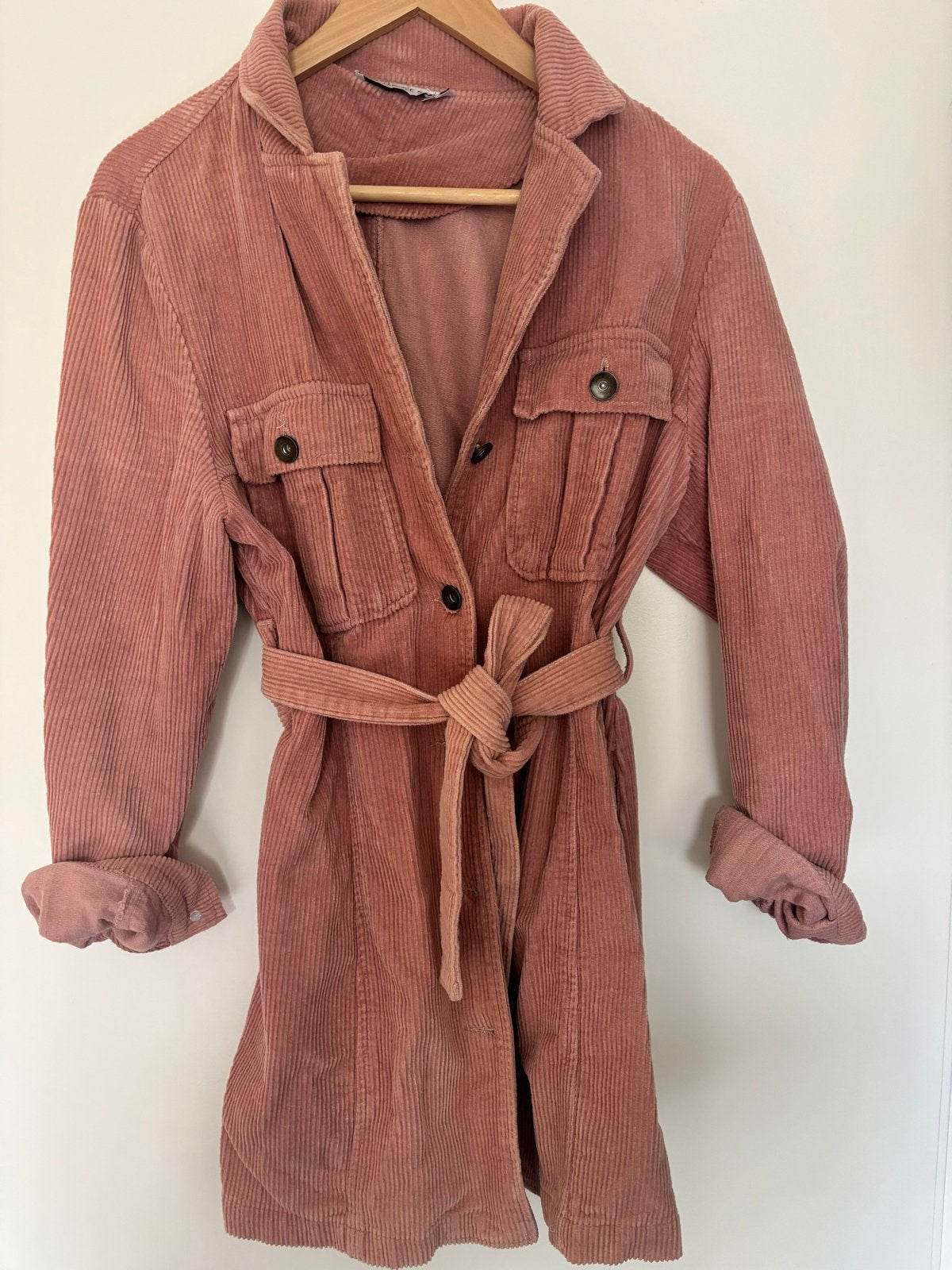 Roze ribfluwelen (lang) jasje van Costes Rebel, Kleding | Dames, Ophalen of Verzenden, Zo goed als nieuw, Maat 46/48 (XL) of groter
