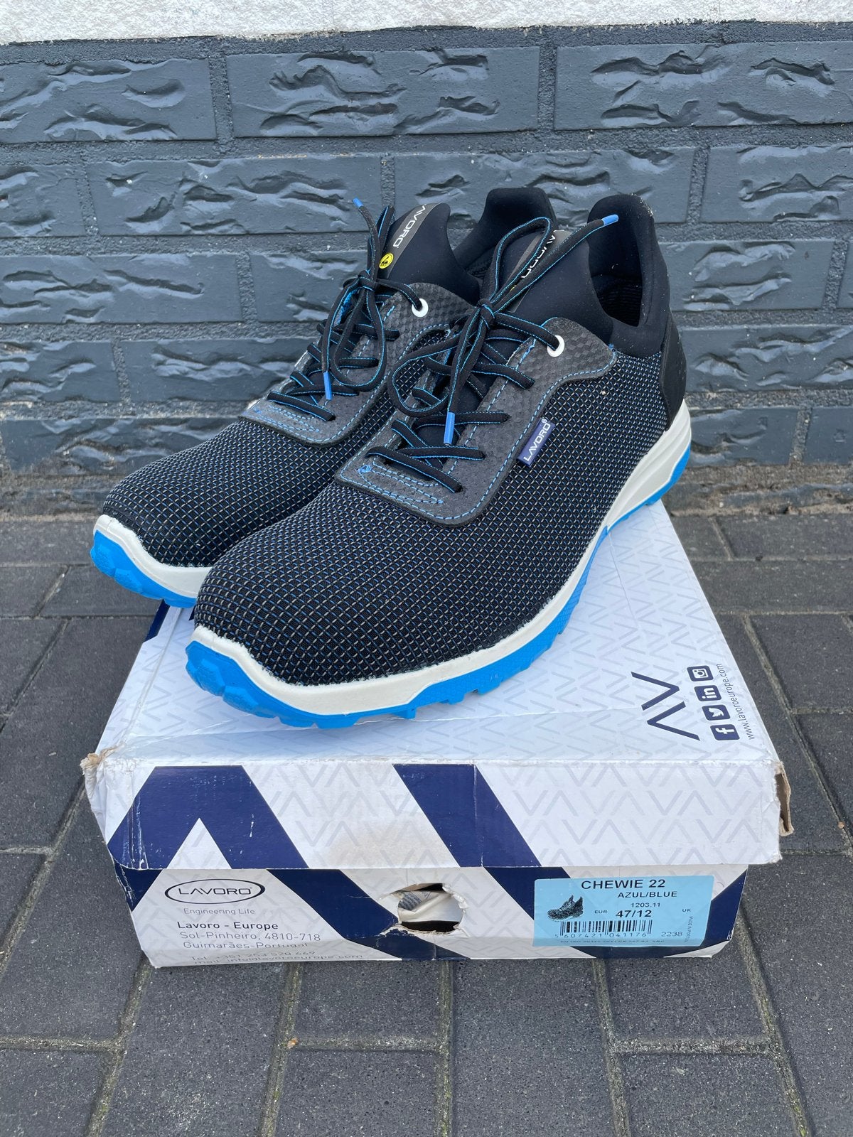 Nieuwe Lavoro Werkschoenen Maat 47 - Chewie 22 Zwart/Blauw, Zwart, Nieuw, Ophalen of Verzenden, Werkschoenen