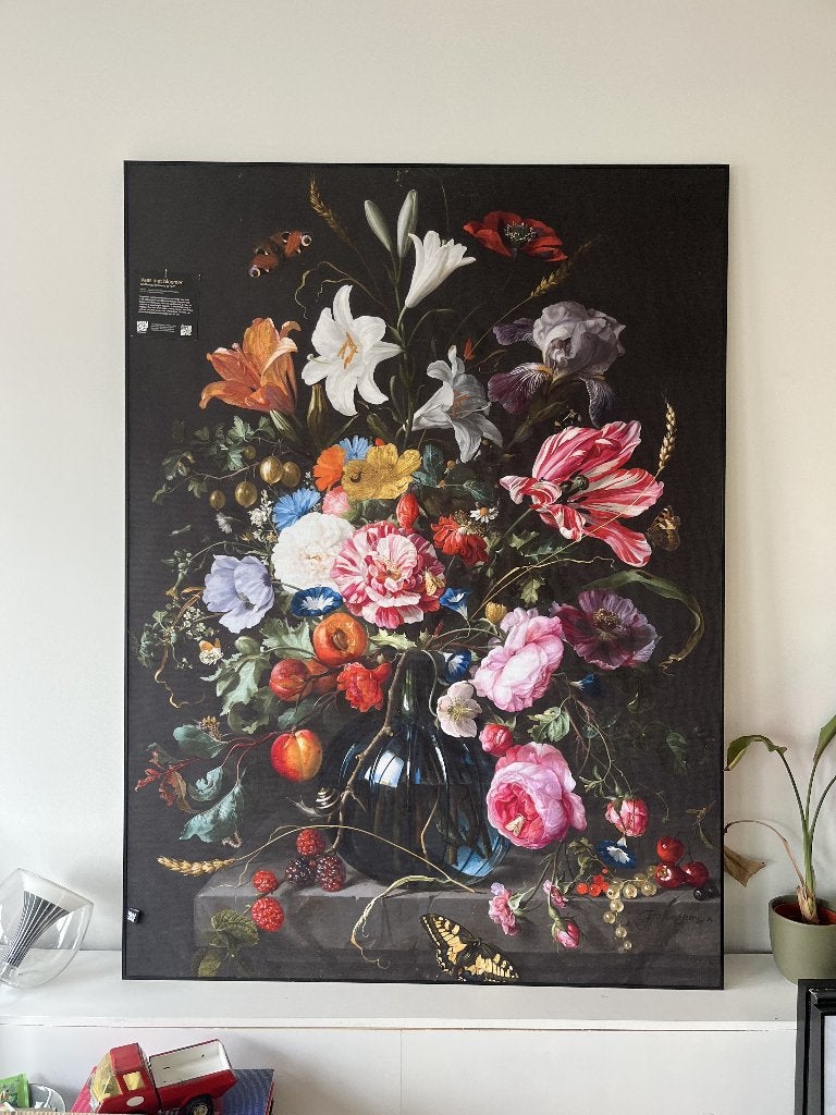 akoestisch paneel 'Vaas met bloemen', Ophalen, 110 cm, Meerkleurig, Textiel