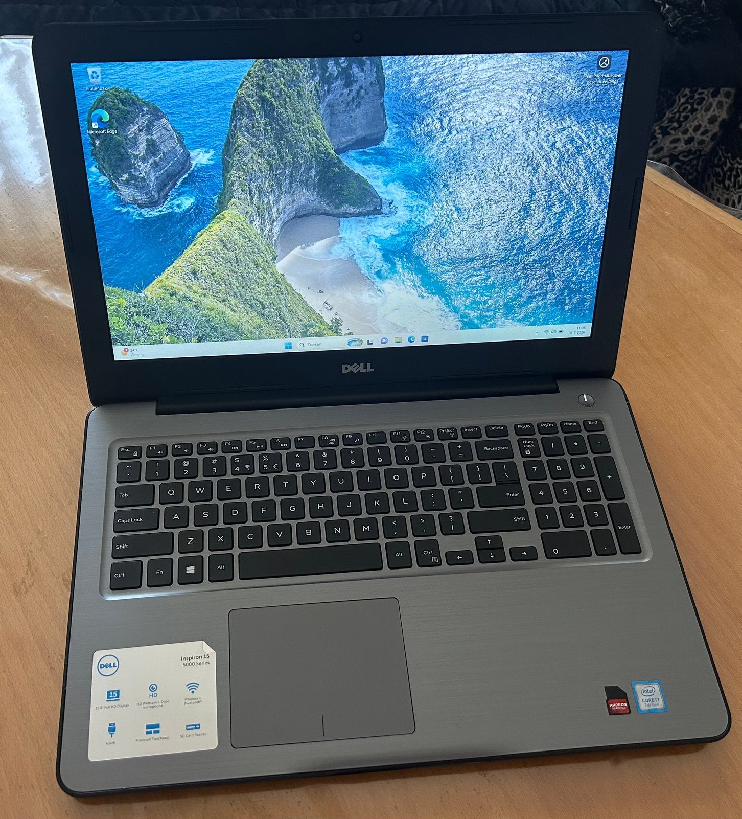 Snel dell laptop i7 de 7e gen/16gb ddr/256 gb ssd, 2 tot 3 Ghz, 15 inch, Ophalen of Verzenden, Zo goed als nieuw