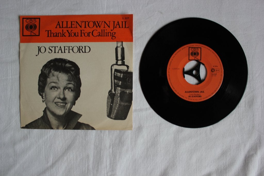 jo stafford - Allentown jail, Ophalen of Verzenden, Zo goed als nieuw, 7 inch, Nederlandstalig