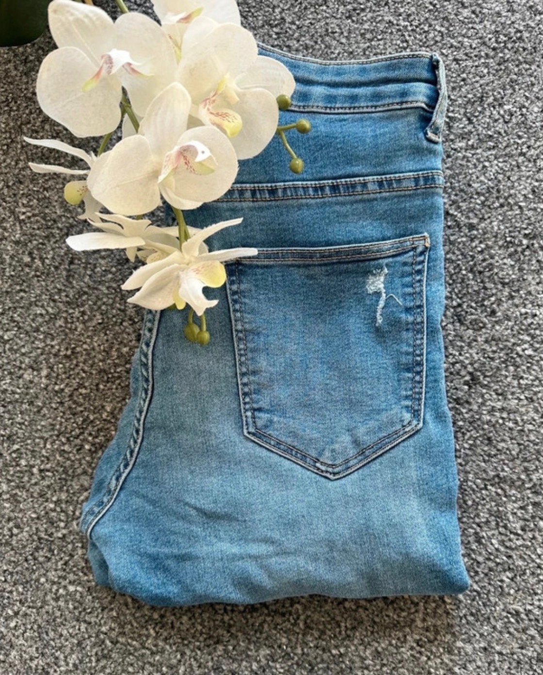 Nette staat, blauwe riped skinny jeans van Divided, maat 36, Ophalen of Verzenden, Gedragen, Blauw, W28 - W29 (confectie 36)