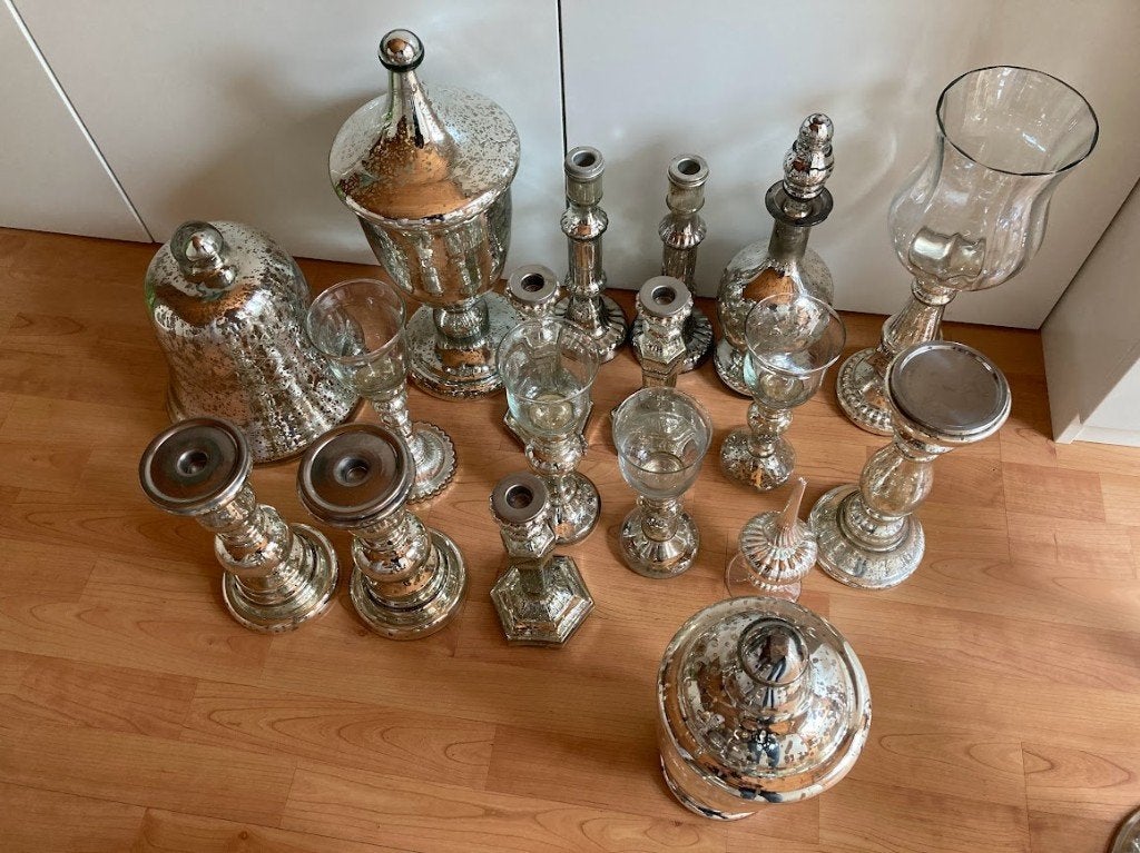 18x Armeluis zilver.Stolp/kandelaren/potten e.t.c. 40 euro, Ophalen