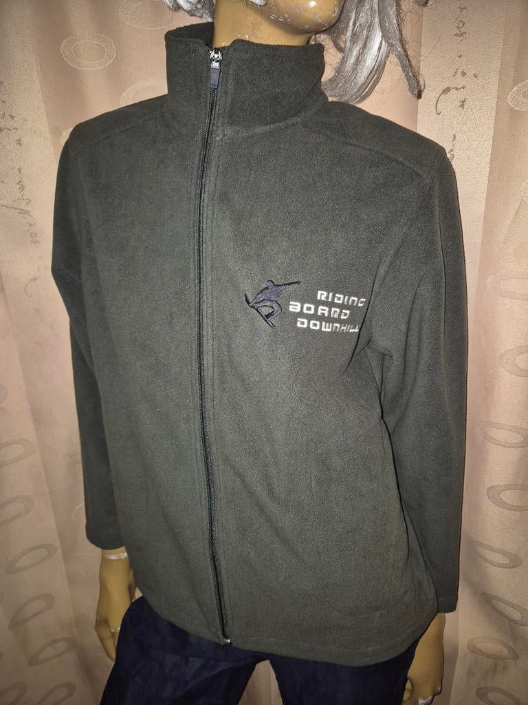 Donkergroene fleece jas met rits riding aoard downhill mt S, Riding aoard downhill, Ophalen of Verzenden, Zo goed als nieuw, Jack