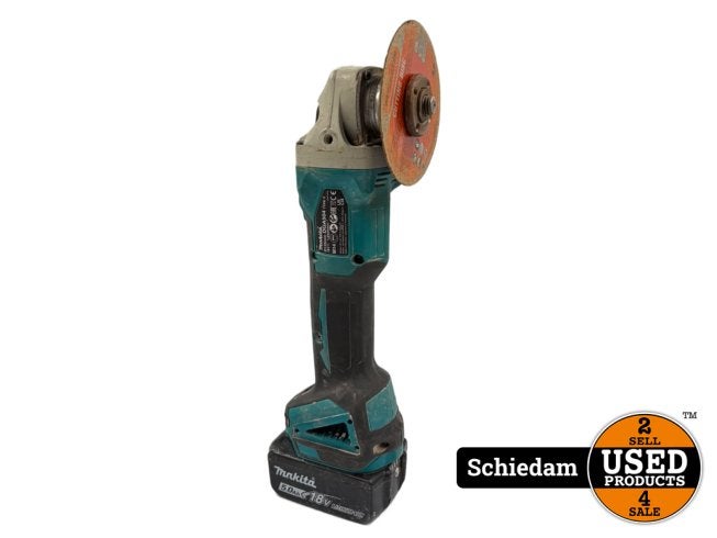 Makita DGA504 18V Haakse Slijper + 5.0Ah Accu | Garantie, Makita, Gebruikt, Support@makita.com, Makita Corporation, 3-11-8, Sumiyoshi-cho, 
Anjo, Aichi 446-8502
Japan