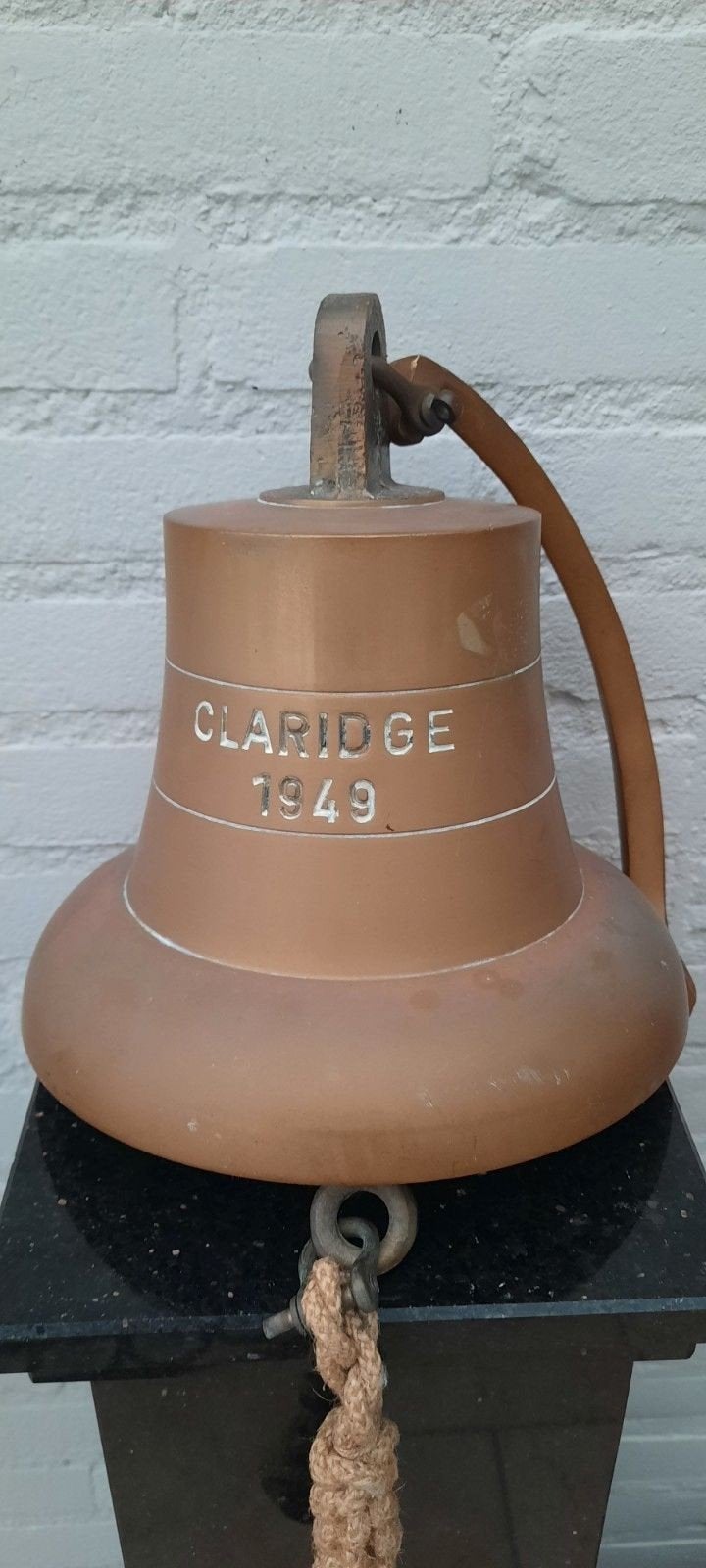 Grote scheepsbel 'Claridge 1949' - Brons, Ophalen of Verzenden