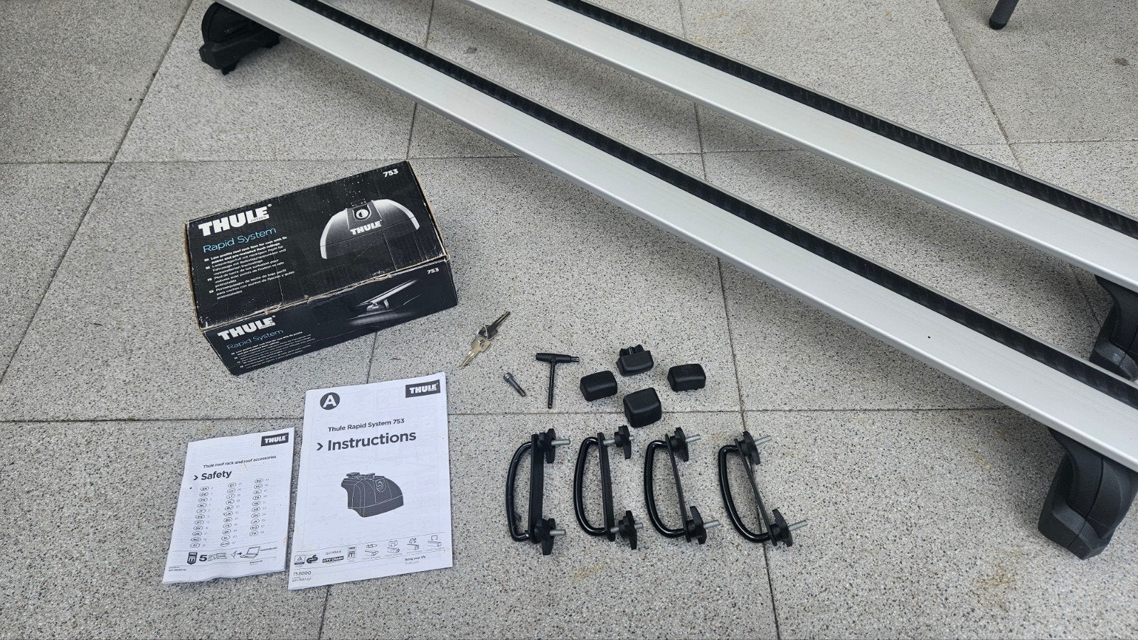 Thule Rapid Wing Bar System 753 dakdragerset met accessoires, Ophalen, Zo goed als nieuw