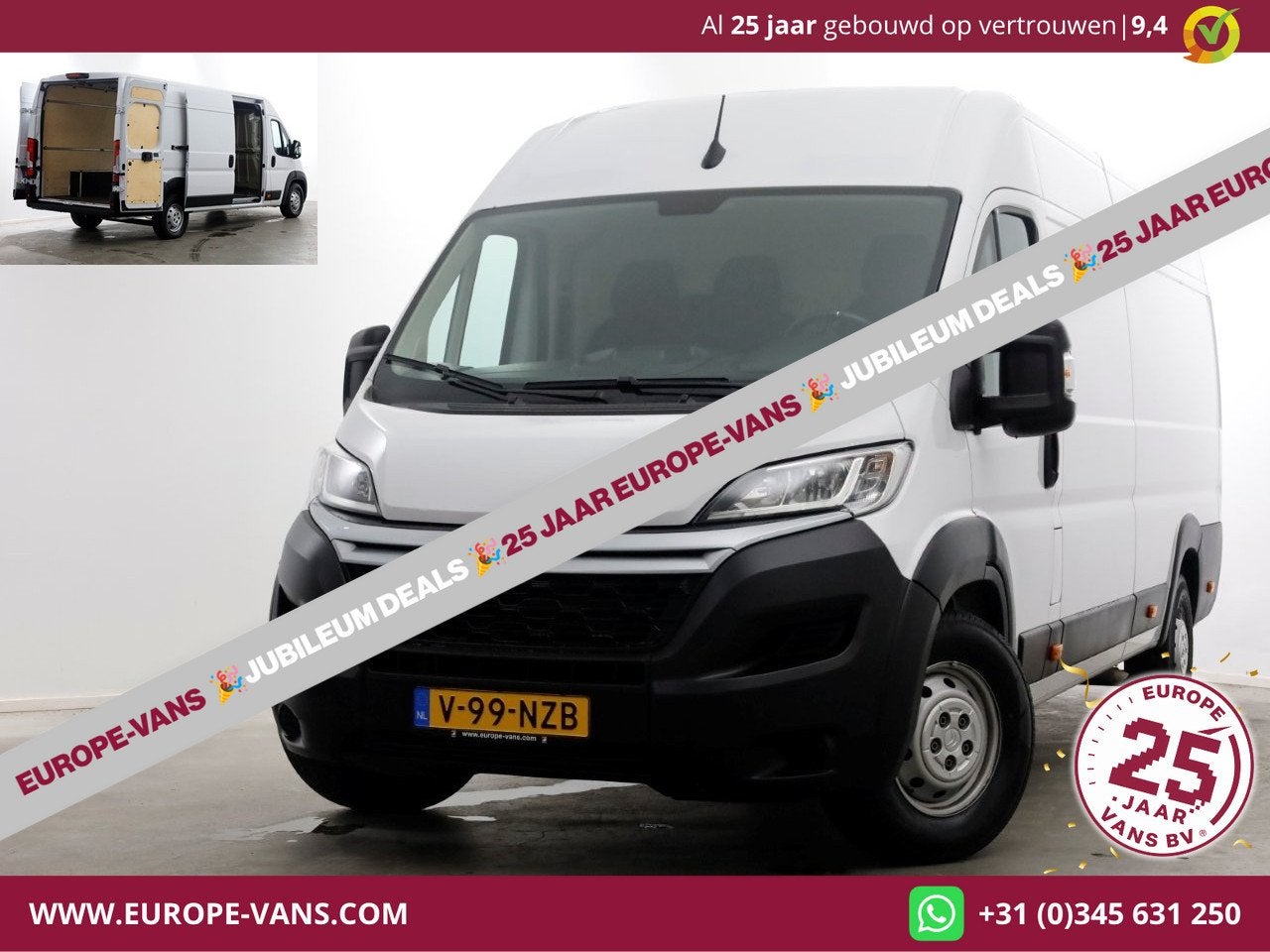 Citroën Jumper 2.2 BlueHDi 165pk L4H2 Airco/Navi/Camera 05-, Voorwielaandrijving, Gebruikt, Euro 6, 4 cilinders