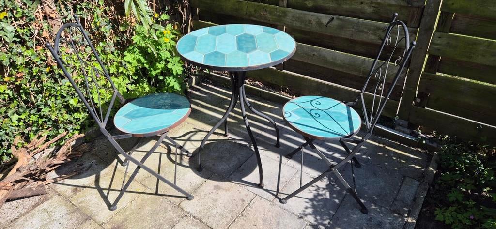 Decoratieve tuinset, Tuin en Terras, Tuinsets en Loungesets, Ophalen, Gebruikt, Overige materialen, 2 zitplaatsen