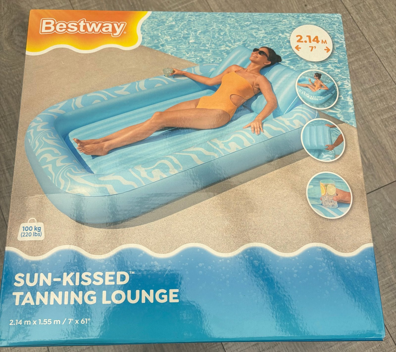 Bestway Sun-Kissed Tanning Lounge Opblaasbaar bed, Tuin en Terras, Zwembaden, Opblaaszwembad, Nieuw, Ophalen of Verzenden, 200 tot 400 cm