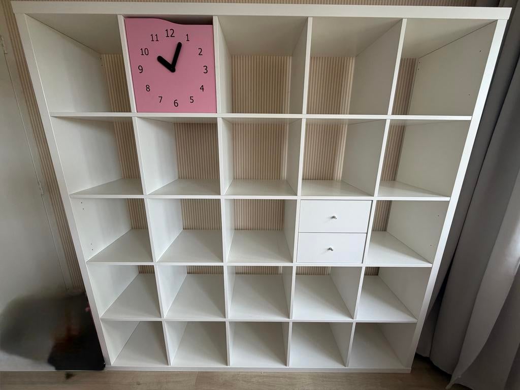 IKEA Kast (KALLAX) Wit  (182x182x39cm), Ophalen, Gebruikt, 150 tot 200 cm, Met lade(s)