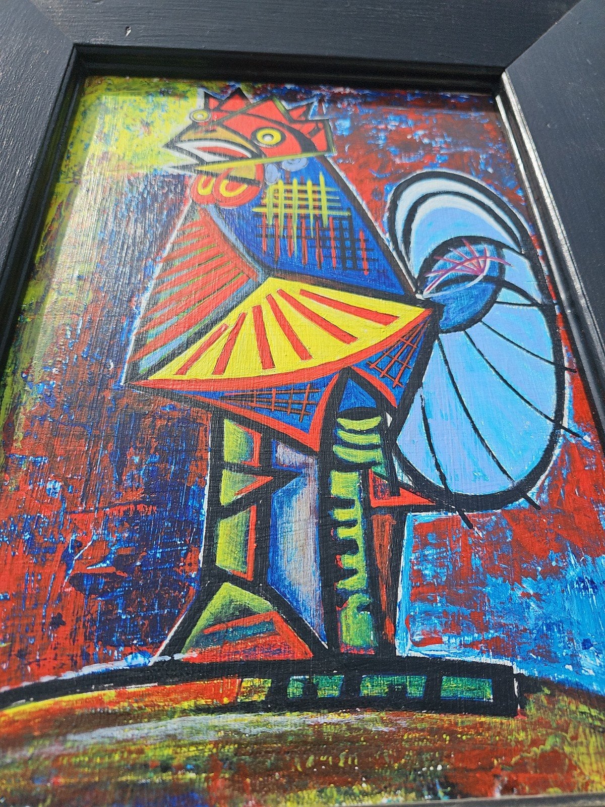 Mysterieus gesigneerd schilderij – Picasso Le Coq stijl, Ophalen of Verzenden