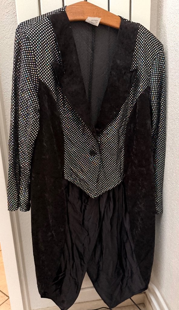 Zwarte dames slipjas met pailletjes maat 46, Carnaval, Maat 46/48 (XL) of groter, Ophalen of Verzenden, Zo goed als nieuw
