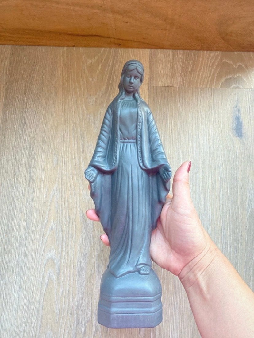 Heinen Delfts Blauw Madonna XL Zwart Keramiek Maria Beeld 30, Ophalen of Verzenden