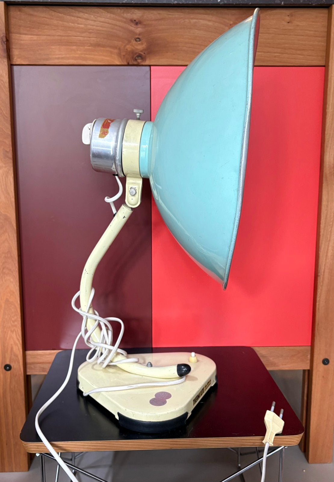 Thermolite omgebouwde warmtelamp jaren 70, Bureaulamp, Gebruikt, Ophalen of Verzenden, Vintage