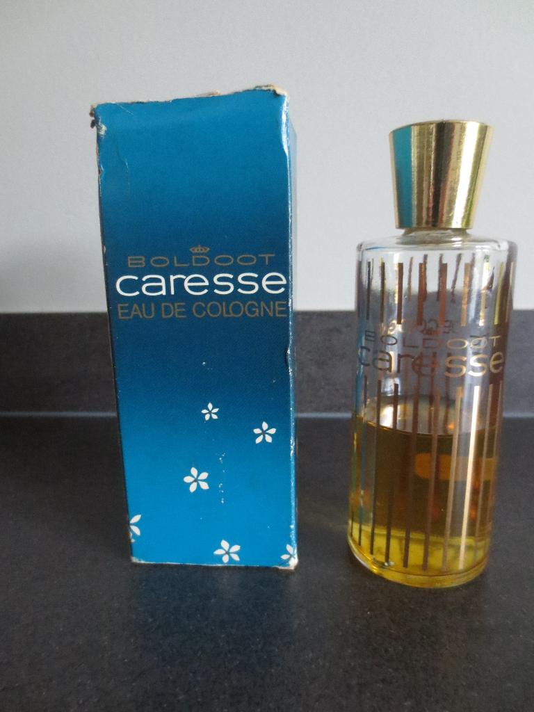 Boldoot : Caresse Eau de Cologne Boldoot . Fles is half vol., Ophalen of Verzenden, Gebruikt, Parfumfles, Gevuld