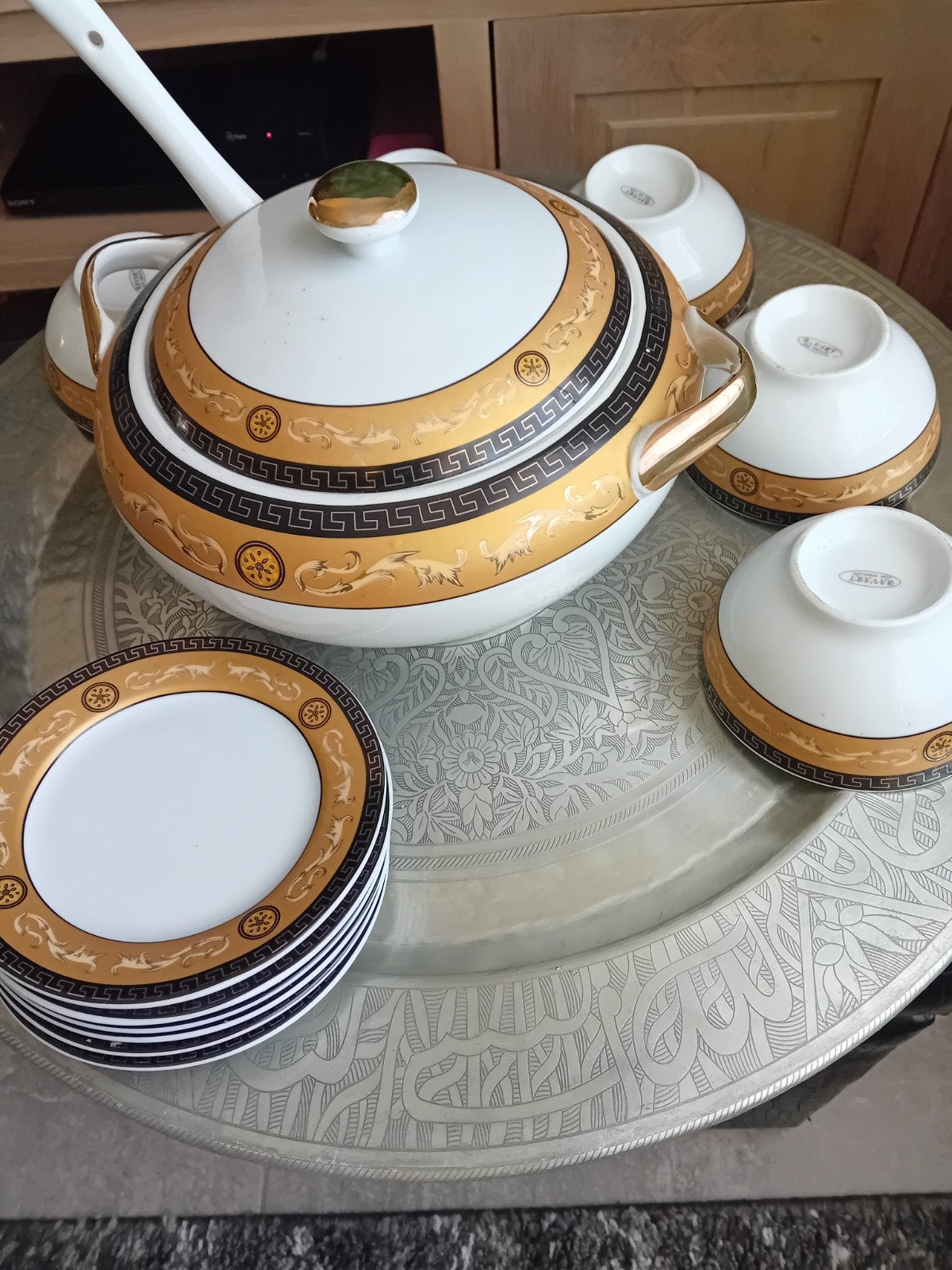 Luxe servies mooie soep set, Ophalen of Verzenden, Zo goed als nieuw, Porselein, Overige stijlen