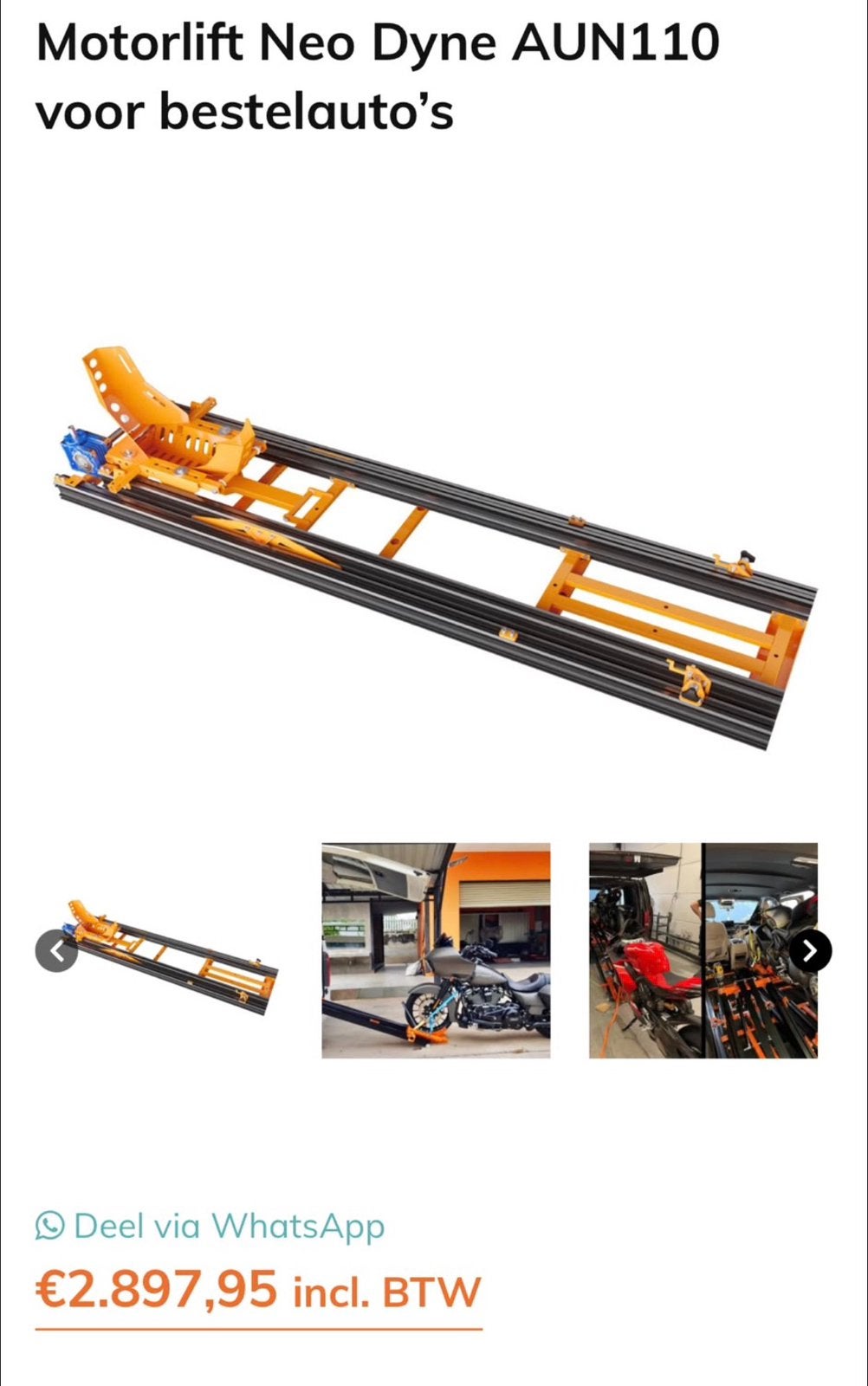Motorlift Neo Dyne AUN110 voor bestelauto’s of pickup’s, Ophalen of Verzenden